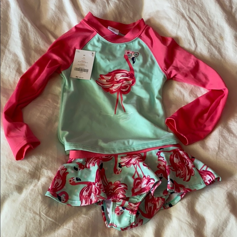 Gymboree swimsuit set 3t rash guard & bottoms NWT
